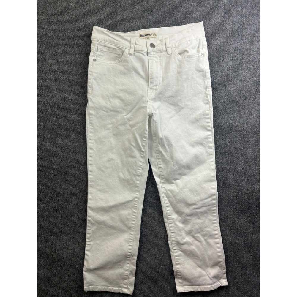 Blank NYC Jeans Women 6 White Straight Leg High Rise Denim Pants